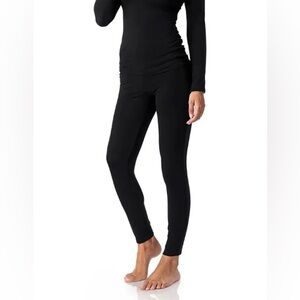 THERMAJANE Black Leggings Pants Stretc Thermal Layering Long John Winter Weather
